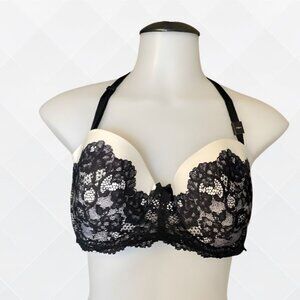 Victoria’s Secret Off-White & Black Lace Convertible Bra – Size 34DD | NWT